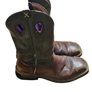 Twisted X Mens 12" Steel Toe Lite Western Work Boots 10.5 EE Leather MLCS006